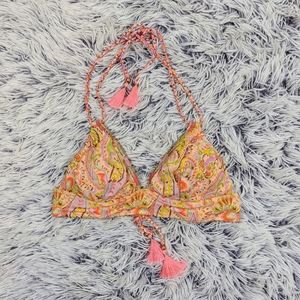 Victoria Secret Pink Floral Tassel Bikini Top